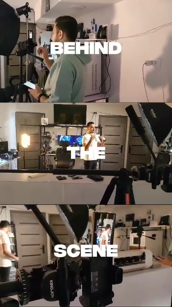 Behind the scenes: the technical setup on location.