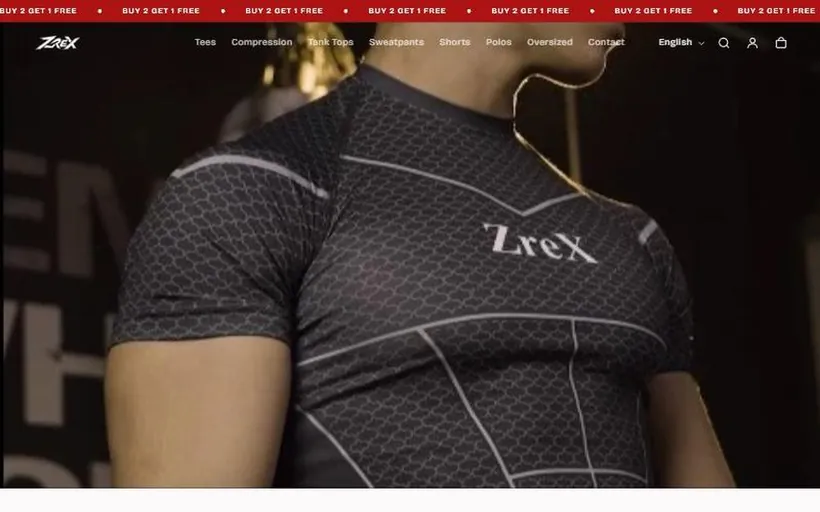 Screenshot of the ZREX storefront.